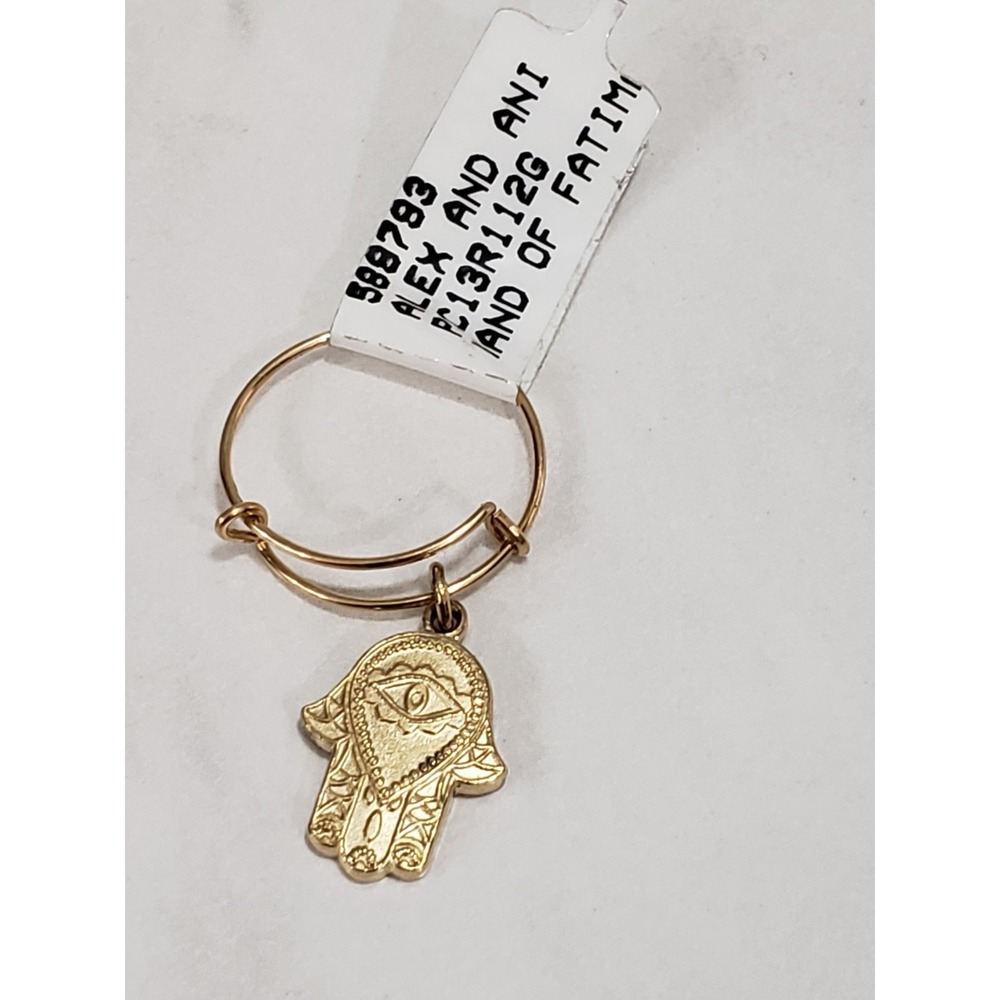 NEW ALEX AND ANI THE HAND OF FATIMA STERLING SILVER GOLD PLATED ADJUSTABLE RING